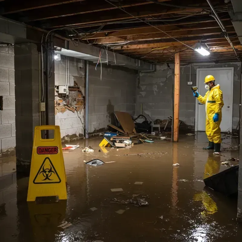 Flooded Basement Electrical Hazard in Brookshire, TX Property