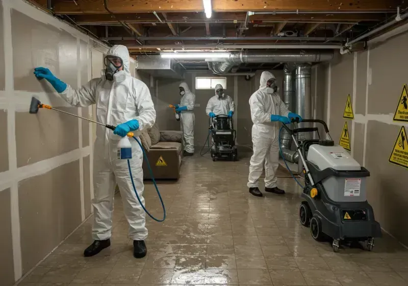 Basement Moisture Removal and Structural Drying process in Brookshire, TX